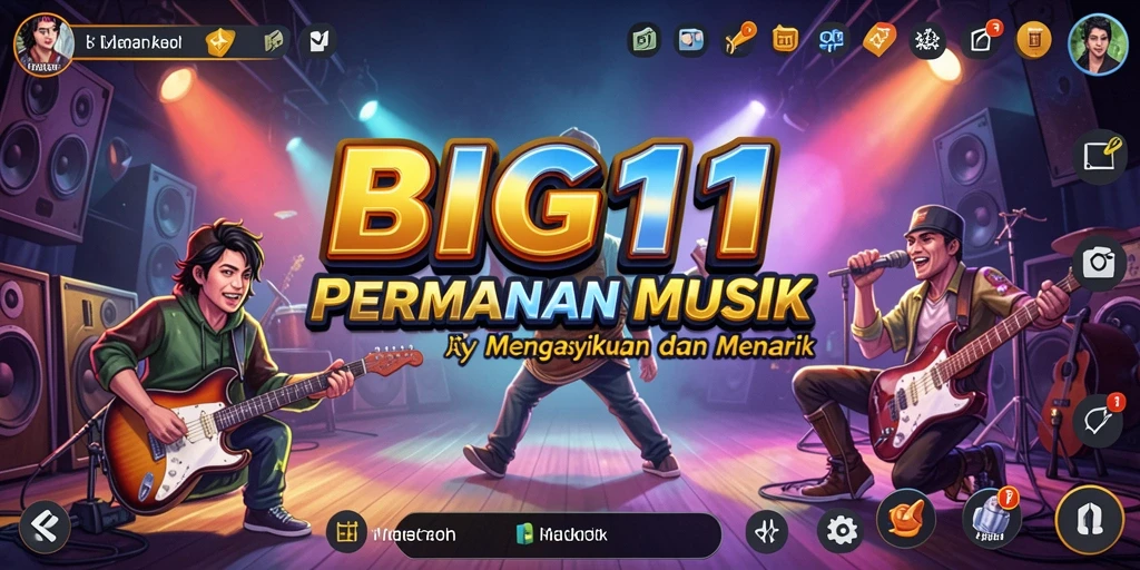 Tampilan gameplay menarik dengan berbagai lagu dan tantangan.