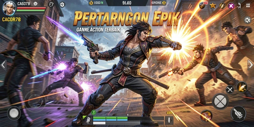 Tampilan aksi mendebarkan dalam gameplay CACOR78.