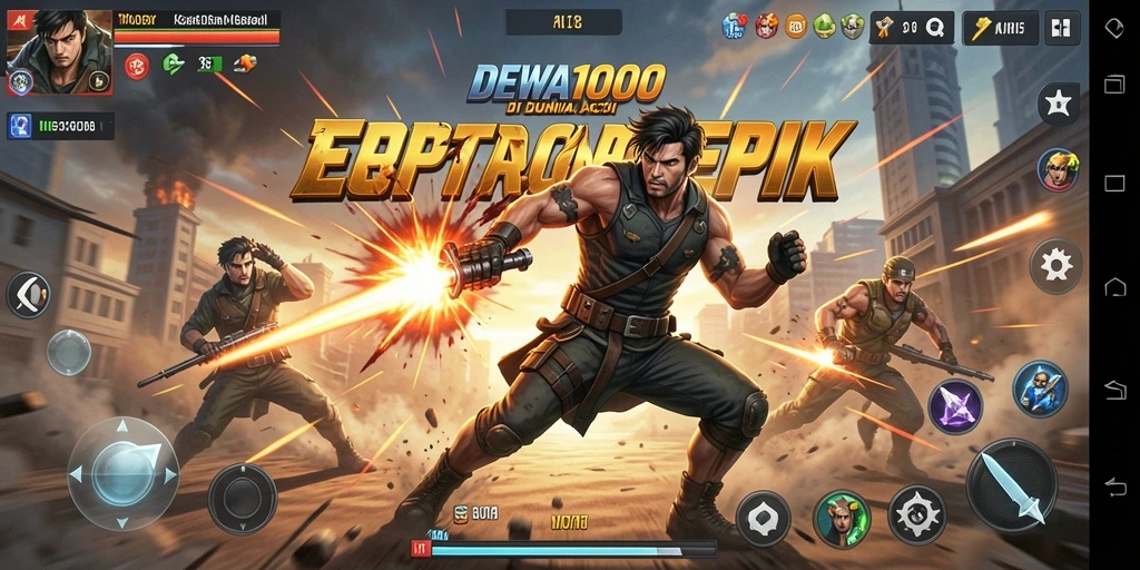 Tampilan gameplay seru DEWA1000 dengan aksi pertarungan mendebarkan.