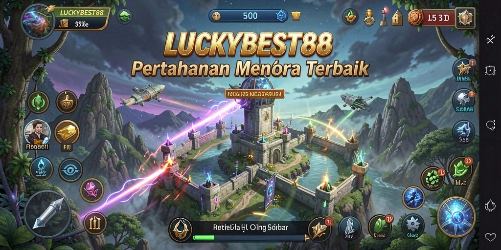 Tampilan gameplay LUCKYBEST88 yang menegangkan dalam pertahanan menara.