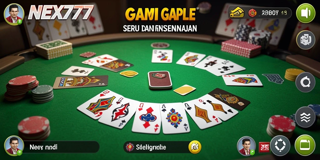 Tampilan utama NEX777 dengan pengalaman bermain Gaple yang seru.