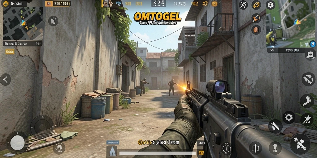 Menampilkan aksi seru gameplay <strong>OMTOGEL</strong> dalam pertempuran FPS.