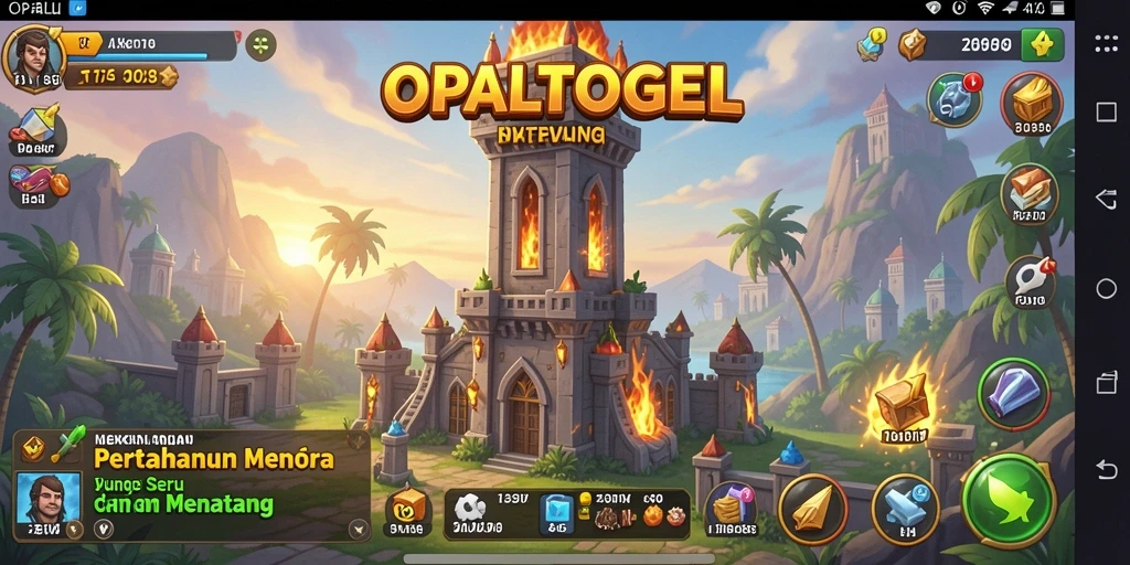 Tampilan gameplay OPALTOGEL dalam aksi Tower Defense.