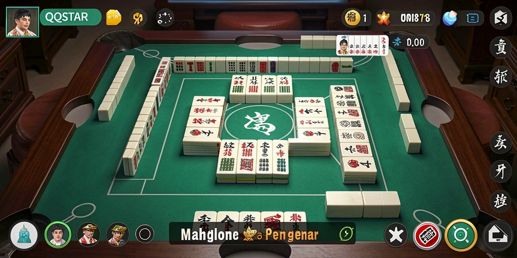 Tampilan gameplay Mahjong yang memukau dan interaktif.