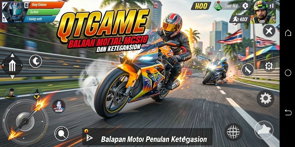 Tampilan gameplay seru dan mendebarkan dari QTGAME.