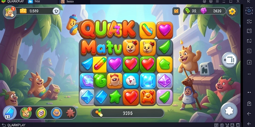 Tampilan menarik gameplay Match-3 di QUARKPLAY.