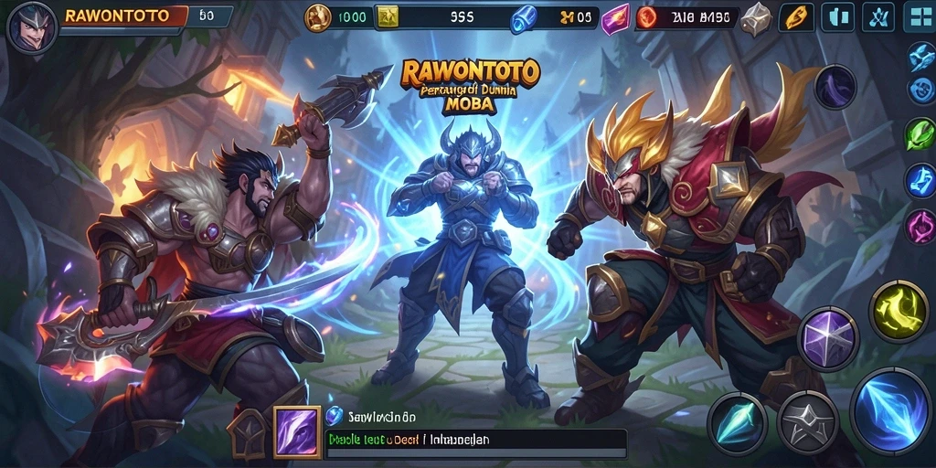 Tangkapan layar menampilkan aksi intens dalam pertempuran MOBA.
