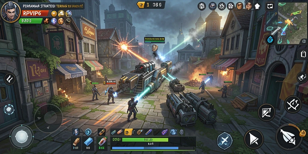 Screenshot utama RPVIP6 menampilkan pertempuran strategis yang mendebarkan.