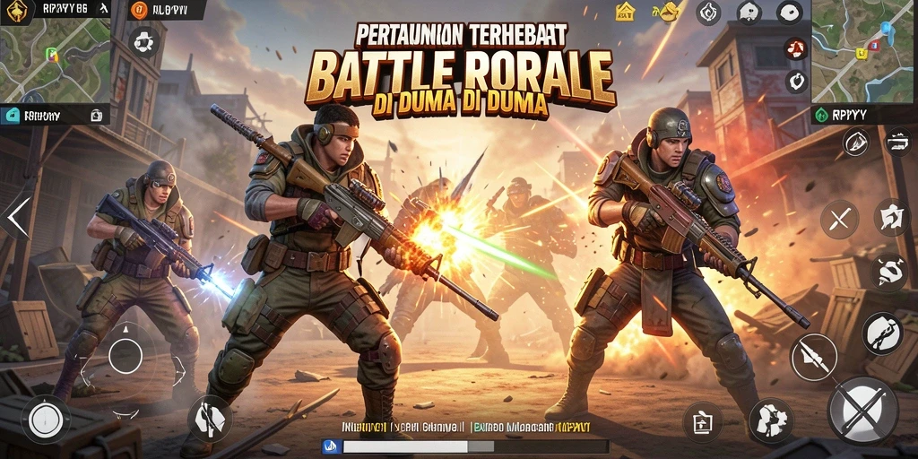 Screenshot gameplay RPYYY memperlihatkan aksi seru dalam mode Battle Royale.