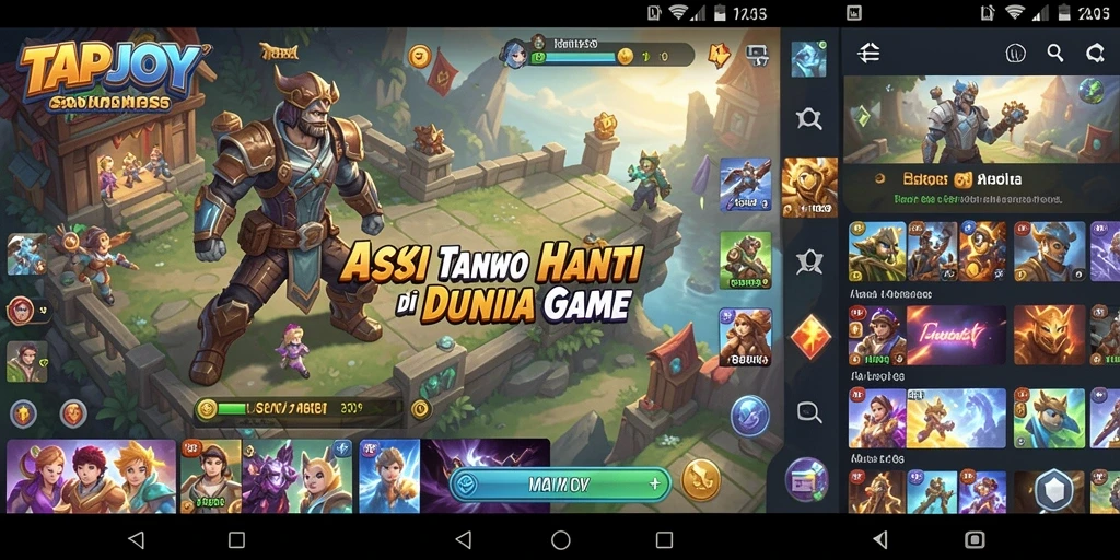 Tampilan seru gameplay TAPJOY dengan aksi bertempur yang intens.